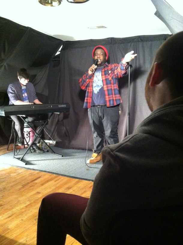 Cleveland Anderson, perhaps addressing Justin Golak, perhaps not. Either way, they are both in this photo.